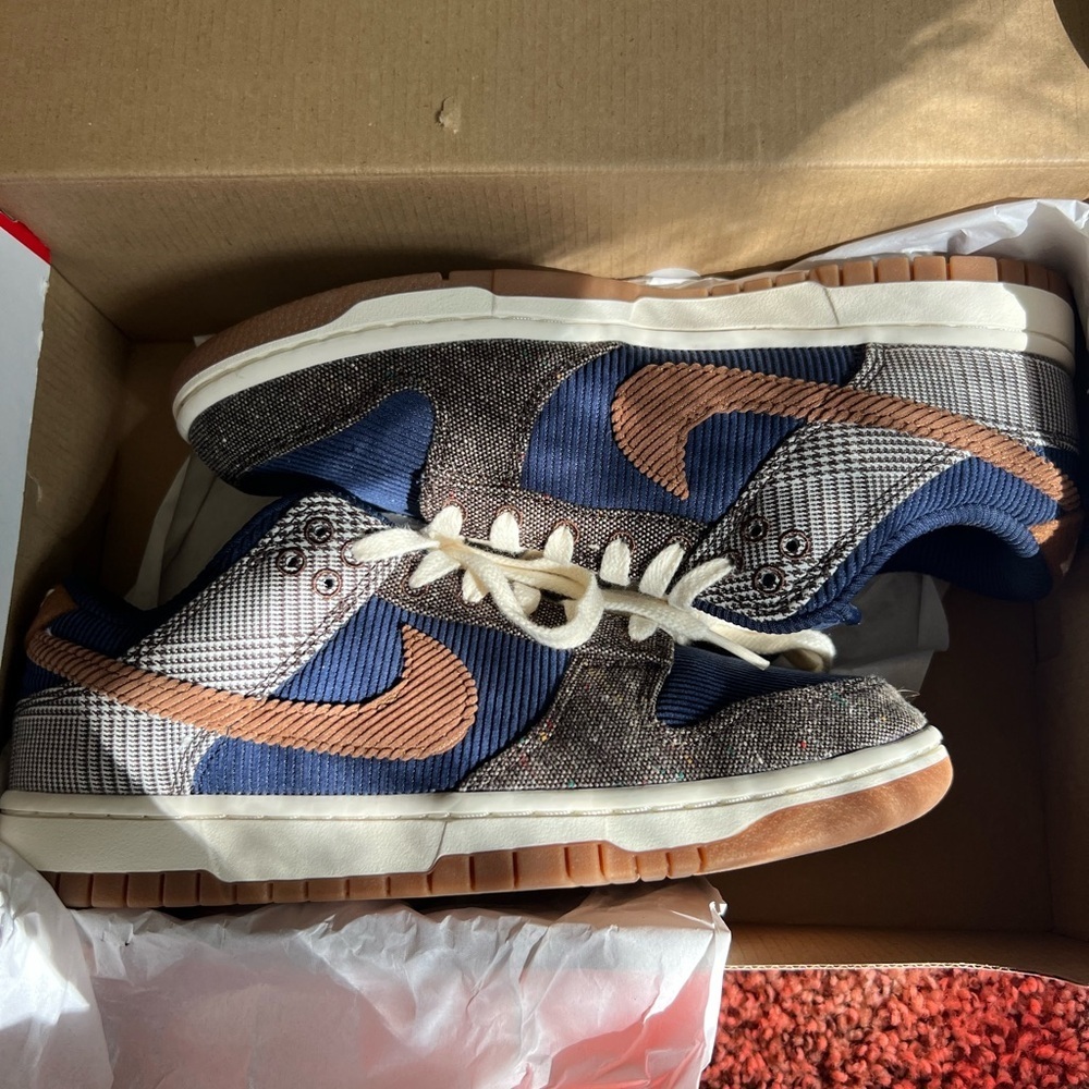 Nike Dunk Low Premium in Tweed Corduroy In Size Women’s Size 9 Men’s 7.5 - Picture 6 of 15